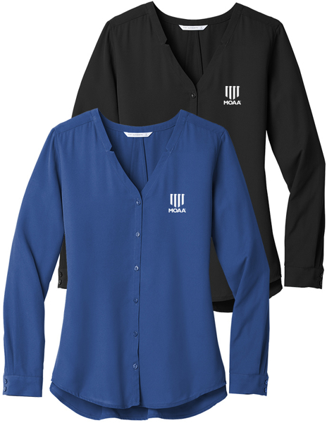 Picture of Port Authority Ladies Long Sleeve Button-Front Blouse